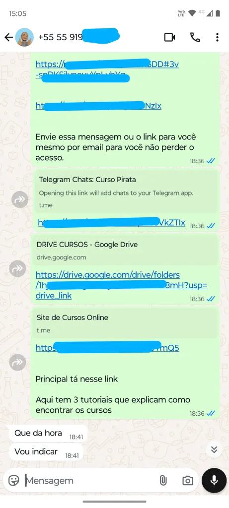 Feedback Grupo Telegram Cursos 5