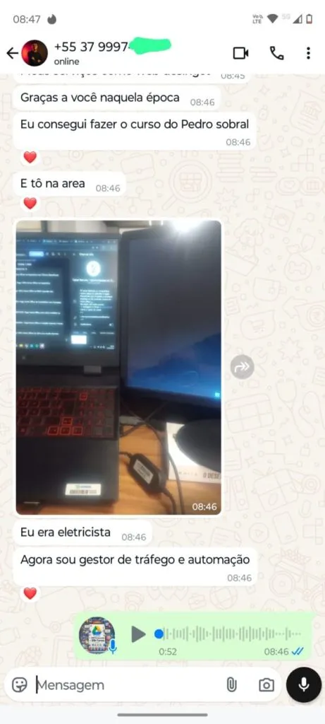Feedback Grupo Telegram Cursos 1