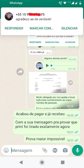 Feedback Grupo Telegram Cursos 15