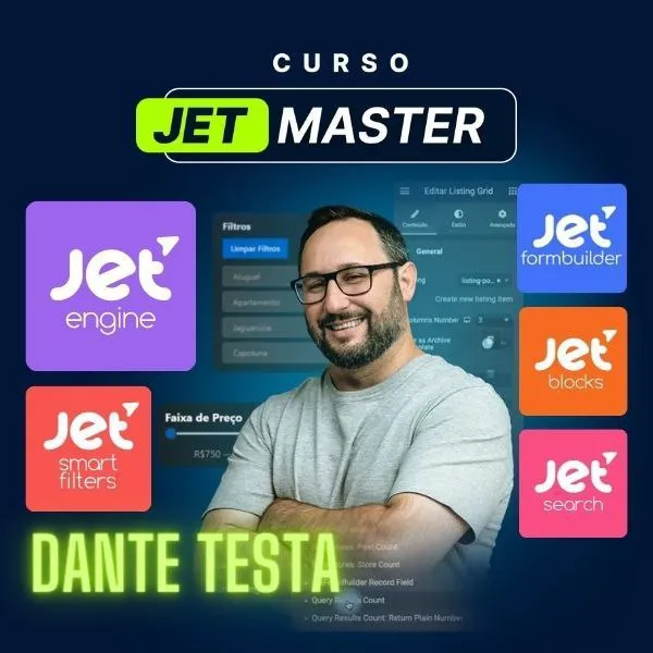 Capa: Curso JetMaster Dante Testa: Baixar Agora com Elementor Pro