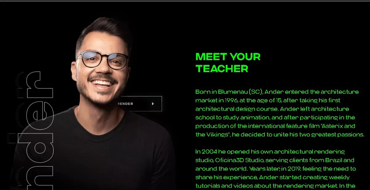Capa: OF3D Academy EMotion Archviz Animation Download – Curso Completo