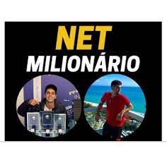 Capa do Curso Net Milionário com ilustrações de dinheiro e crescimento financeiro digital