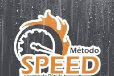 Banner do curso Lançamento Speed com seta indicando download e gráficos de crescimento financeiro.